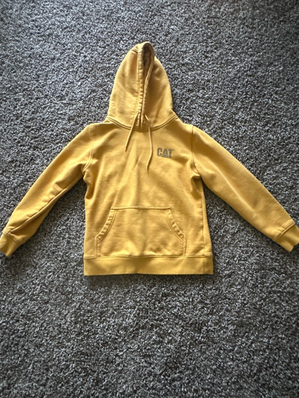 Caterpillar Mustard Yellow Hooded Pullover